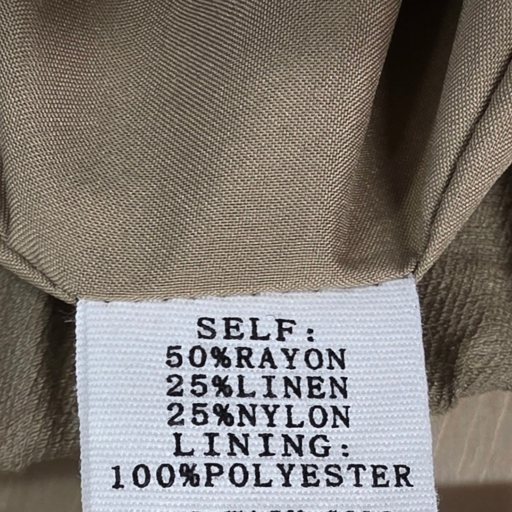 Baltic Born Sage Green Linen Blend Wide Leg Crop Pants 1XL New - Picture 6 of 16